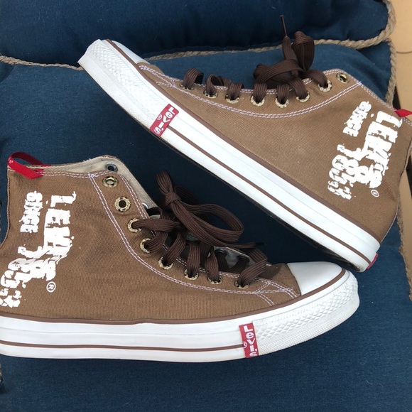 Mens Levis Hi Top Canvas Sneakers Like 